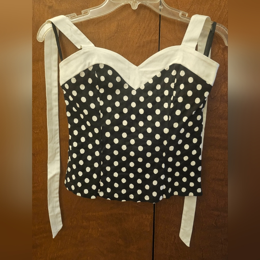 Polka Dot Black and White Women's Top